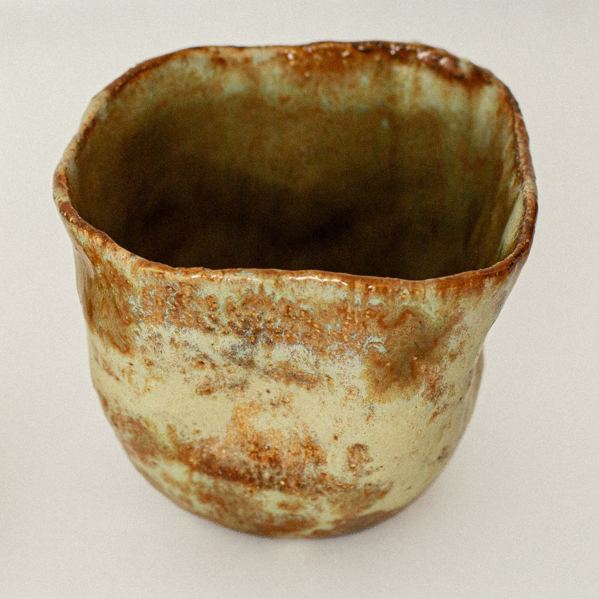 Earth Cup no. 03 top view showing the stoneware cup interior