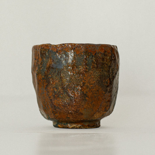 Earth Cup no. 04 handmade stoneware cup by artist Tania Ruda, front view